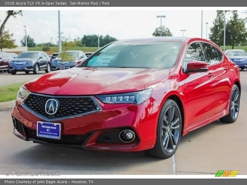 San Marino Red / Red 2018 Acura TLX V6 A-Spec Sedan