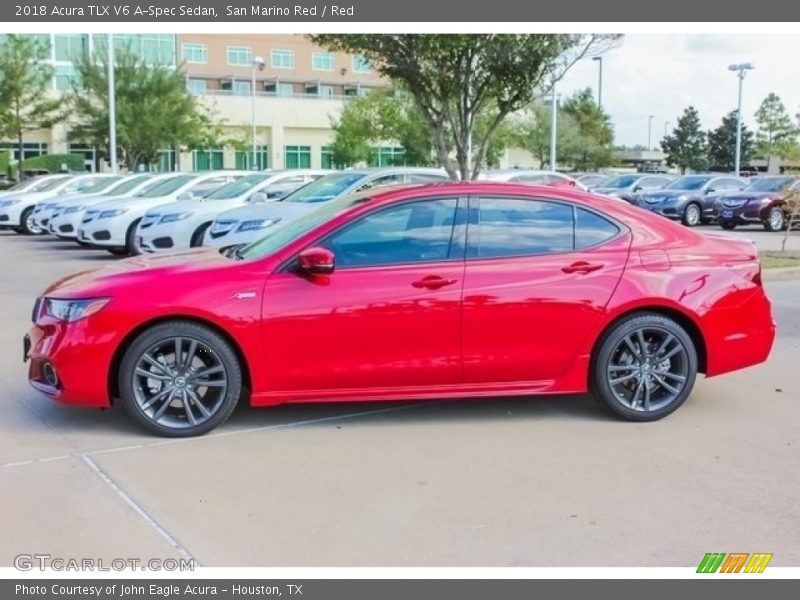 San Marino Red / Red 2018 Acura TLX V6 A-Spec Sedan
