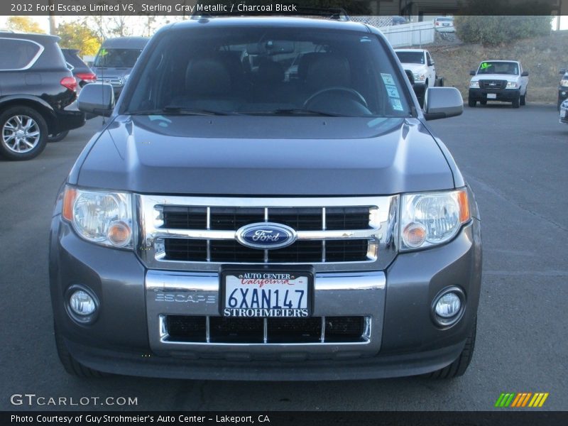 Sterling Gray Metallic / Charcoal Black 2012 Ford Escape Limited V6