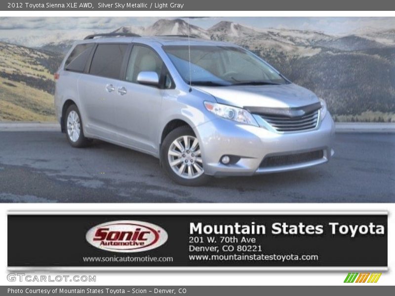 Silver Sky Metallic / Light Gray 2012 Toyota Sienna XLE AWD