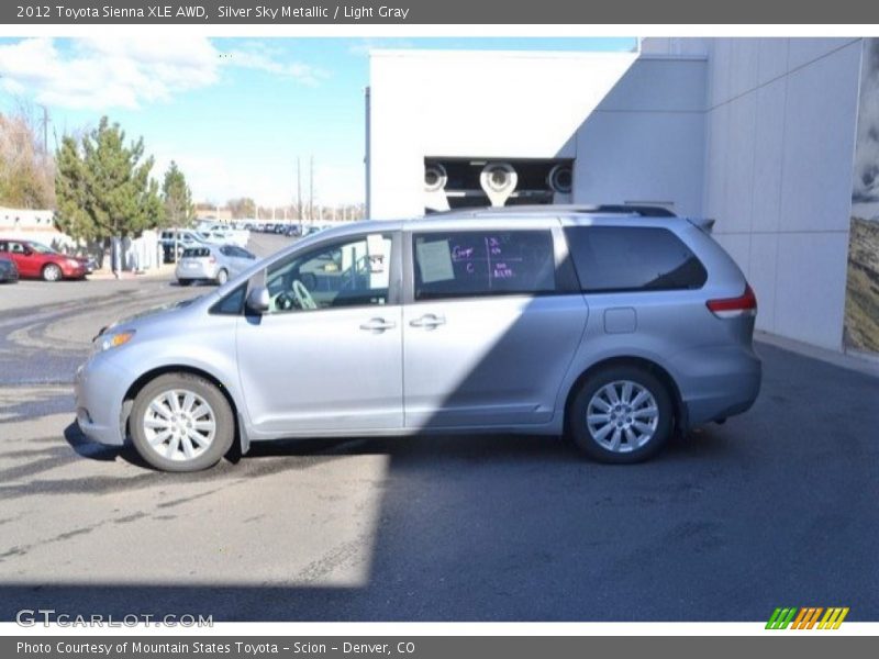 Silver Sky Metallic / Light Gray 2012 Toyota Sienna XLE AWD