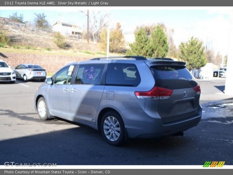 Silver Sky Metallic / Light Gray 2012 Toyota Sienna XLE AWD