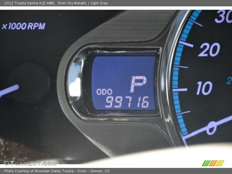 Silver Sky Metallic / Light Gray 2012 Toyota Sienna XLE AWD