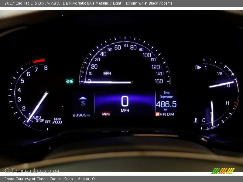 Dark Adriatic Blue Metallic / Light Platinum w/Jet Black Accents 2017 Cadillac CTS Luxury AWD