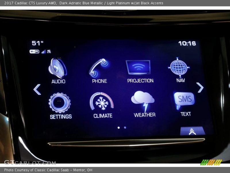 Dark Adriatic Blue Metallic / Light Platinum w/Jet Black Accents 2017 Cadillac CTS Luxury AWD