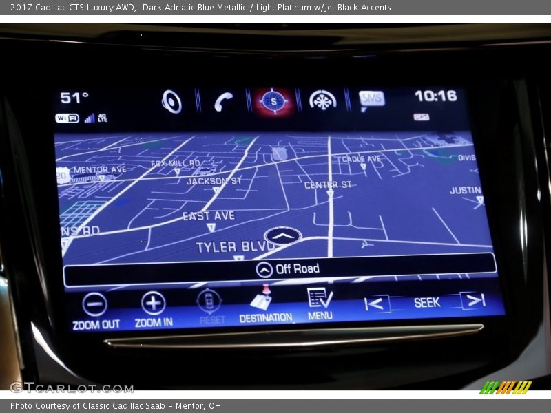 Dark Adriatic Blue Metallic / Light Platinum w/Jet Black Accents 2017 Cadillac CTS Luxury AWD