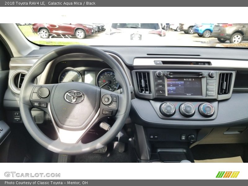 Galactic Aqua Mica / Black 2018 Toyota RAV4 LE