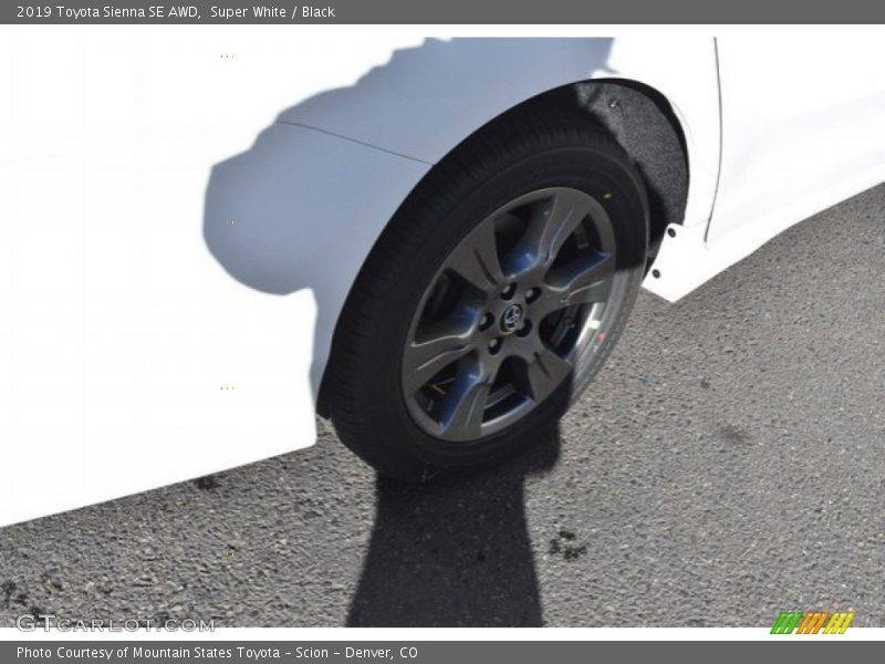 Super White / Black 2019 Toyota Sienna SE AWD