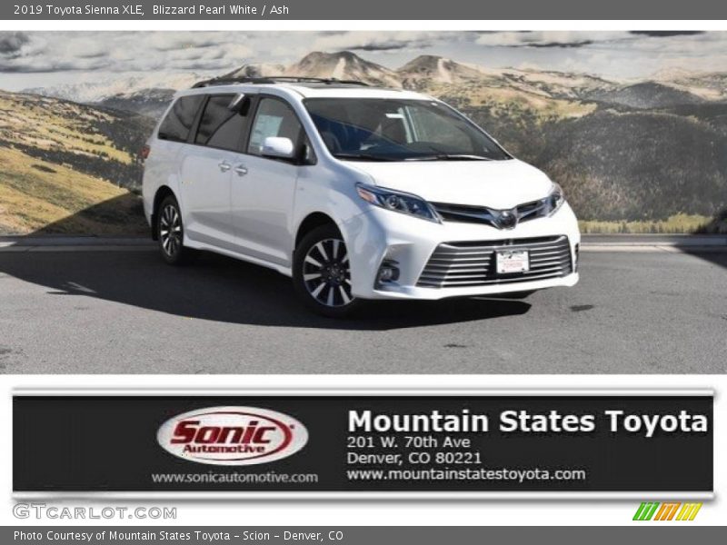 Blizzard Pearl White / Ash 2019 Toyota Sienna XLE