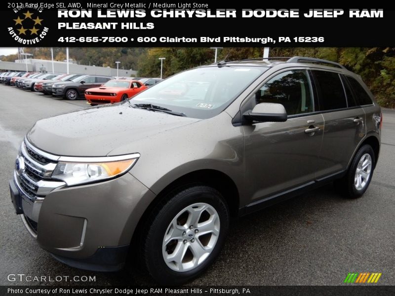 Mineral Grey Metallic / Medium Light Stone 2012 Ford Edge SEL AWD