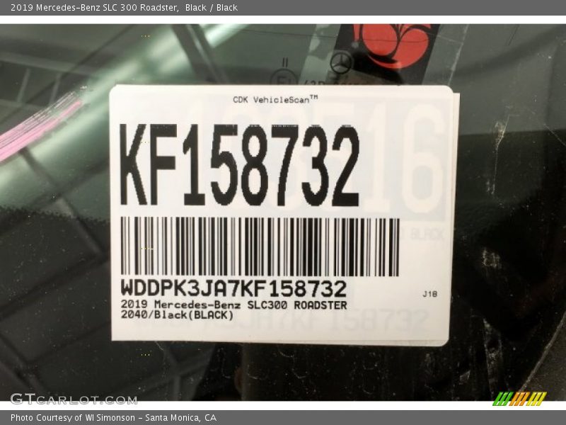 Black / Black 2019 Mercedes-Benz SLC 300 Roadster