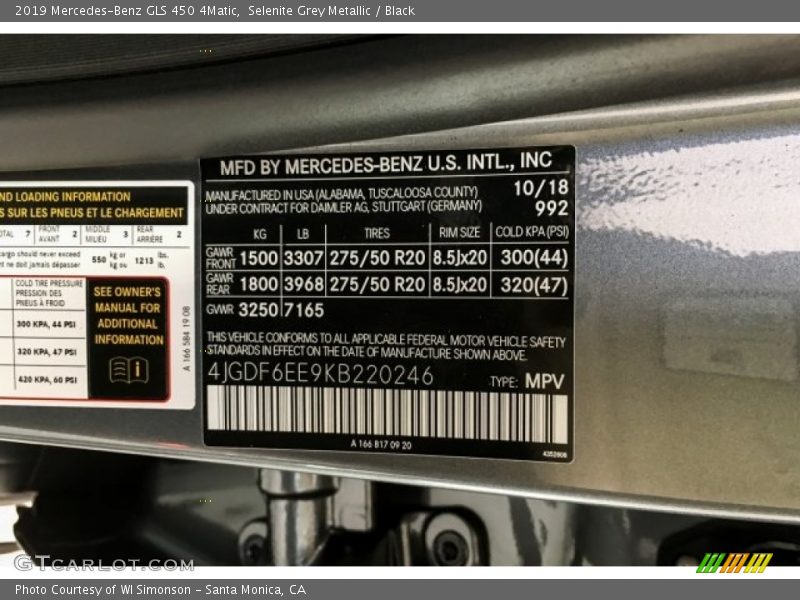 Selenite Grey Metallic / Black 2019 Mercedes-Benz GLS 450 4Matic