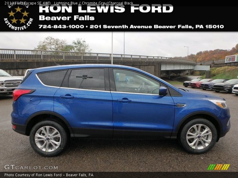 Lightning Blue / Chromite Gray/Charcoal Black 2019 Ford Escape SE 4WD