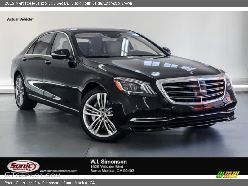 Black / Silk Beige/Espresso Brown 2019 Mercedes-Benz S 560 Sedan