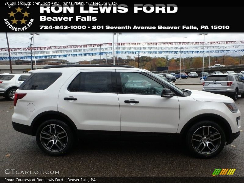 White Platinum / Medium Black 2019 Ford Explorer Sport 4WD
