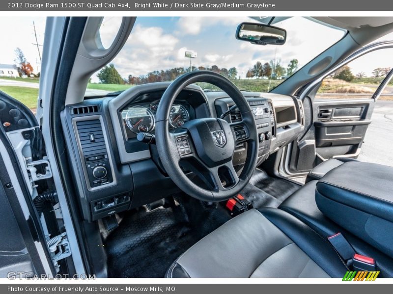 Bright White / Dark Slate Gray/Medium Graystone 2012 Dodge Ram 1500 ST Quad Cab 4x4