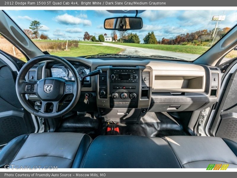 Bright White / Dark Slate Gray/Medium Graystone 2012 Dodge Ram 1500 ST Quad Cab 4x4