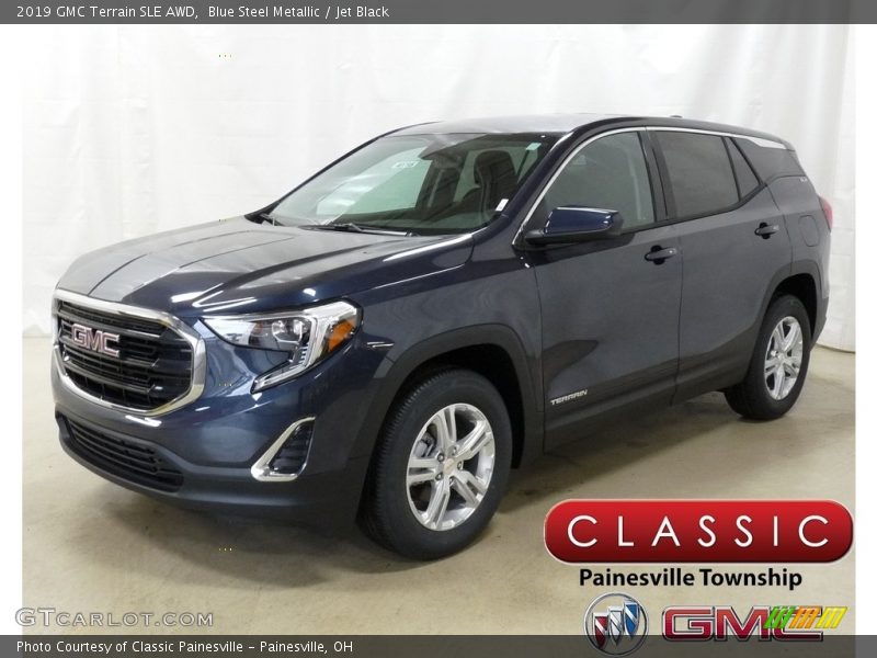 Blue Steel Metallic / Jet Black 2019 GMC Terrain SLE AWD