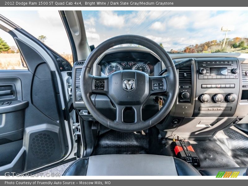 Bright White / Dark Slate Gray/Medium Graystone 2012 Dodge Ram 1500 ST Quad Cab 4x4