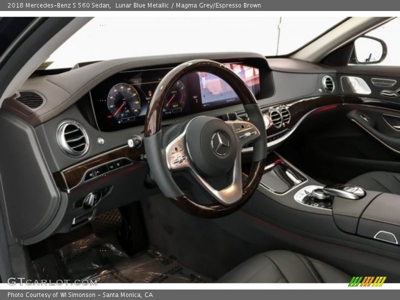 Lunar Blue Metallic / Magma Grey/Espresso Brown 2018 Mercedes-Benz S 560 Sedan