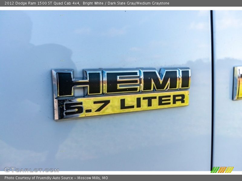 Bright White / Dark Slate Gray/Medium Graystone 2012 Dodge Ram 1500 ST Quad Cab 4x4