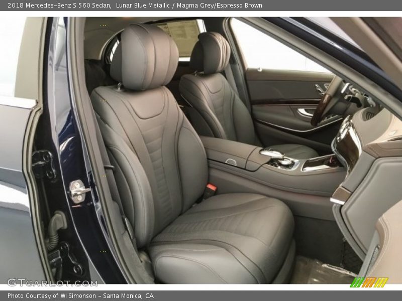 Lunar Blue Metallic / Magma Grey/Espresso Brown 2018 Mercedes-Benz S 560 Sedan