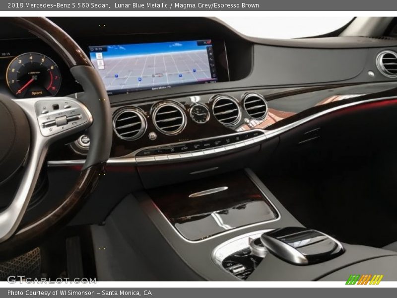 Lunar Blue Metallic / Magma Grey/Espresso Brown 2018 Mercedes-Benz S 560 Sedan