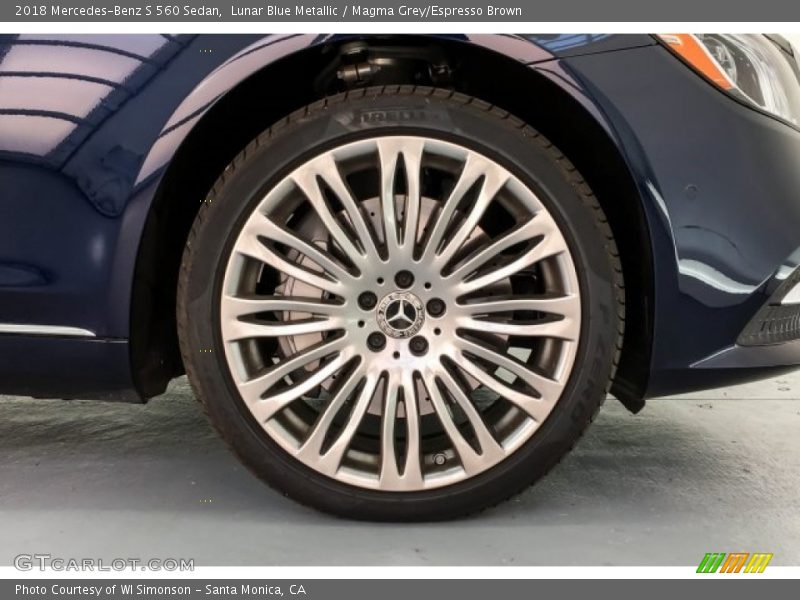 Lunar Blue Metallic / Magma Grey/Espresso Brown 2018 Mercedes-Benz S 560 Sedan
