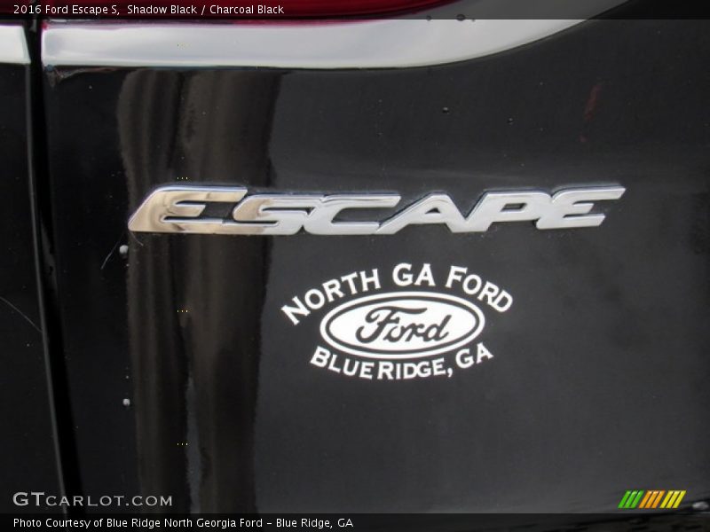 Shadow Black / Charcoal Black 2016 Ford Escape S