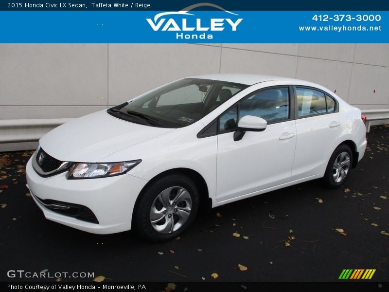 Taffeta White / Beige 2015 Honda Civic LX Sedan