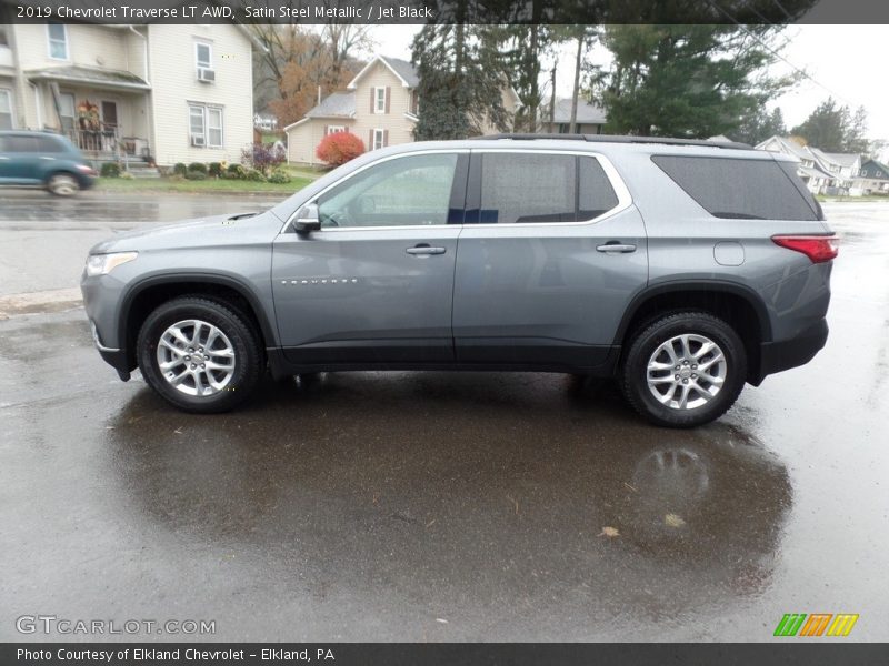 Satin Steel Metallic / Jet Black 2019 Chevrolet Traverse LT AWD