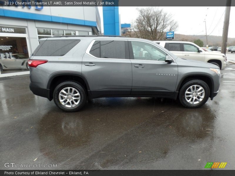 Satin Steel Metallic / Jet Black 2019 Chevrolet Traverse LT AWD