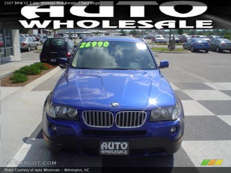 Montego Blue Metallic / Sand Beige 2007 BMW X3 3.0si