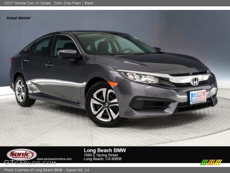 Sonic Gray Pearl / Black 2017 Honda Civic LX Sedan