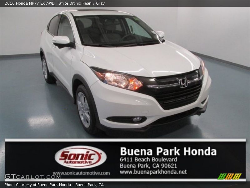 White Orchid Pearl / Gray 2016 Honda HR-V EX AWD