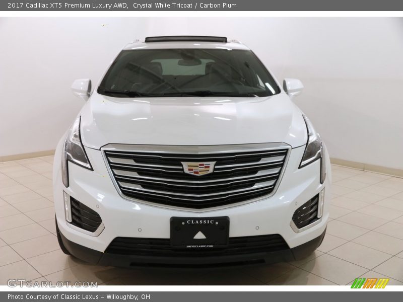 Crystal White Tricoat / Carbon Plum 2017 Cadillac XT5 Premium Luxury AWD