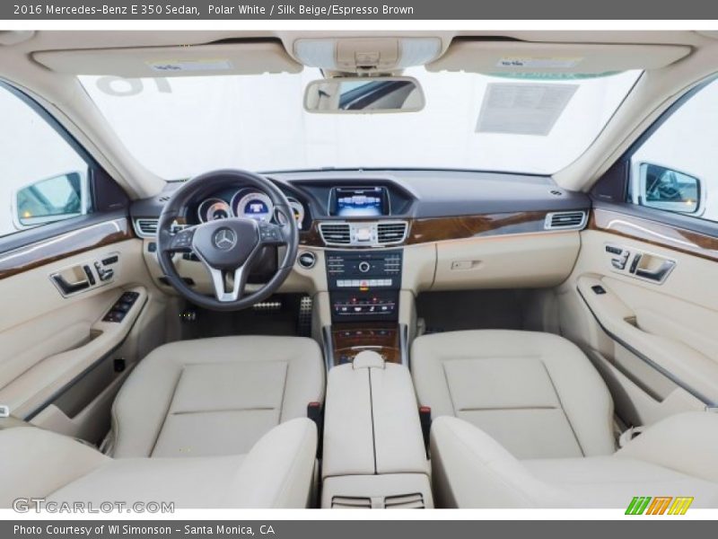 Polar White / Silk Beige/Espresso Brown 2016 Mercedes-Benz E 350 Sedan