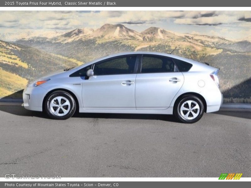 Classic Silver Metallic / Black 2015 Toyota Prius Four Hybrid