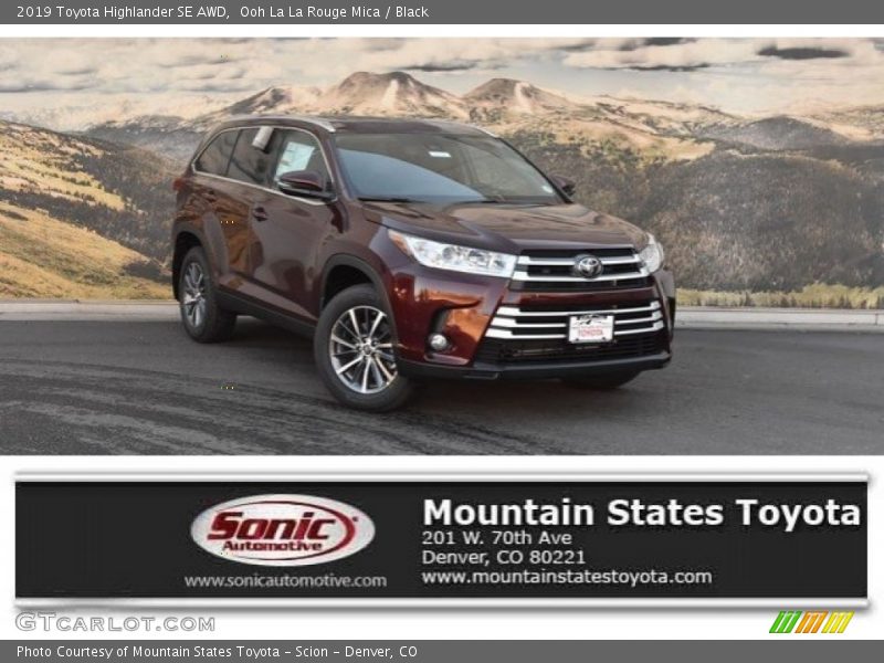 Ooh La La Rouge Mica / Black 2019 Toyota Highlander SE AWD