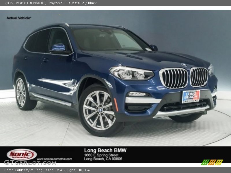 Phytonic Blue Metallic / Black 2019 BMW X3 sDrive30i
