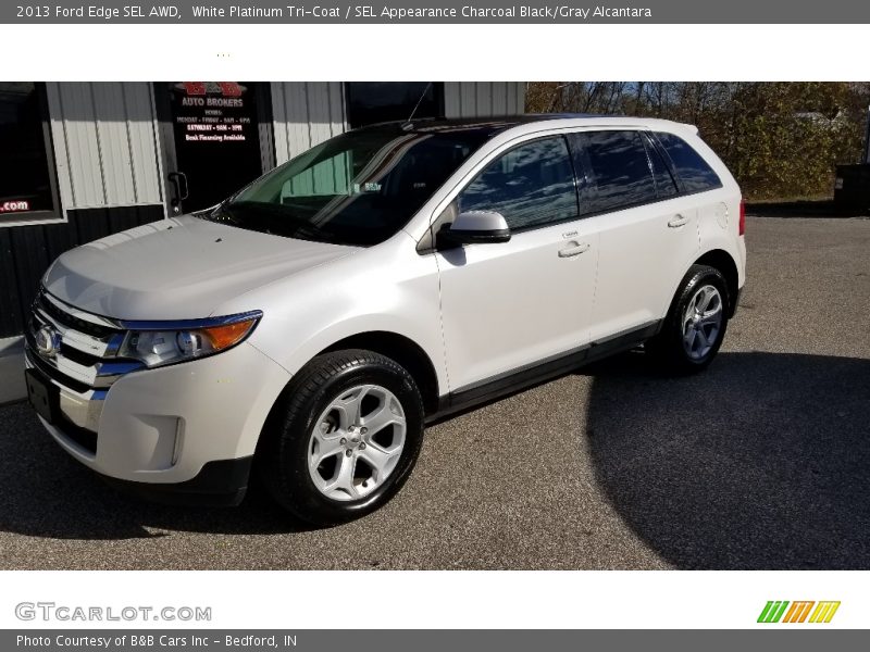 White Platinum Tri-Coat / SEL Appearance Charcoal Black/Gray Alcantara 2013 Ford Edge SEL AWD