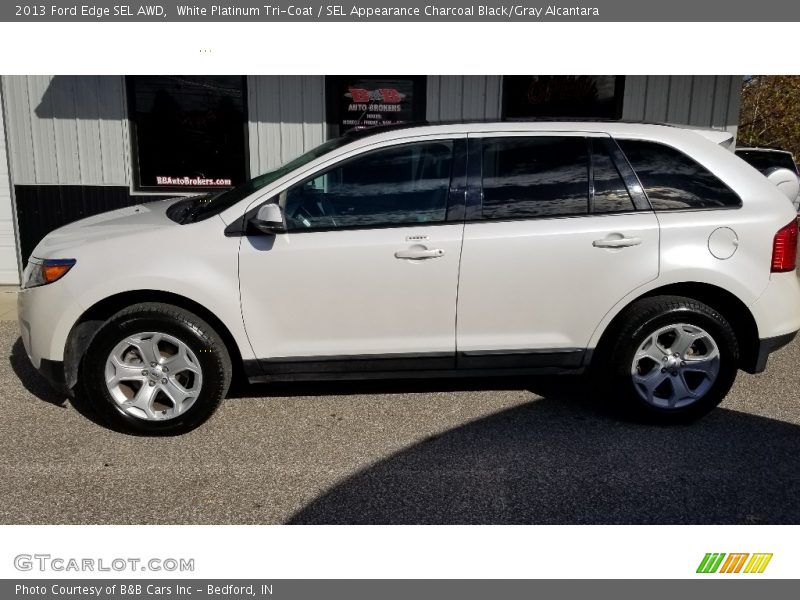 White Platinum Tri-Coat / SEL Appearance Charcoal Black/Gray Alcantara 2013 Ford Edge SEL AWD