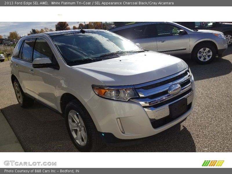 White Platinum Tri-Coat / SEL Appearance Charcoal Black/Gray Alcantara 2013 Ford Edge SEL AWD