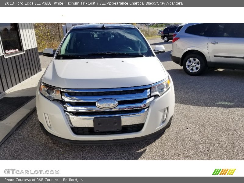 White Platinum Tri-Coat / SEL Appearance Charcoal Black/Gray Alcantara 2013 Ford Edge SEL AWD