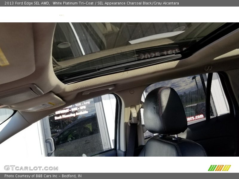 White Platinum Tri-Coat / SEL Appearance Charcoal Black/Gray Alcantara 2013 Ford Edge SEL AWD