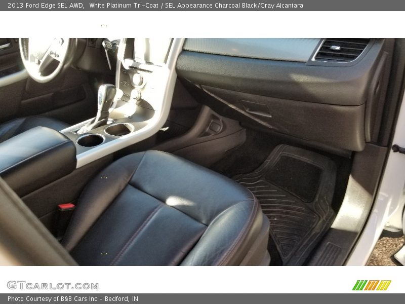 White Platinum Tri-Coat / SEL Appearance Charcoal Black/Gray Alcantara 2013 Ford Edge SEL AWD