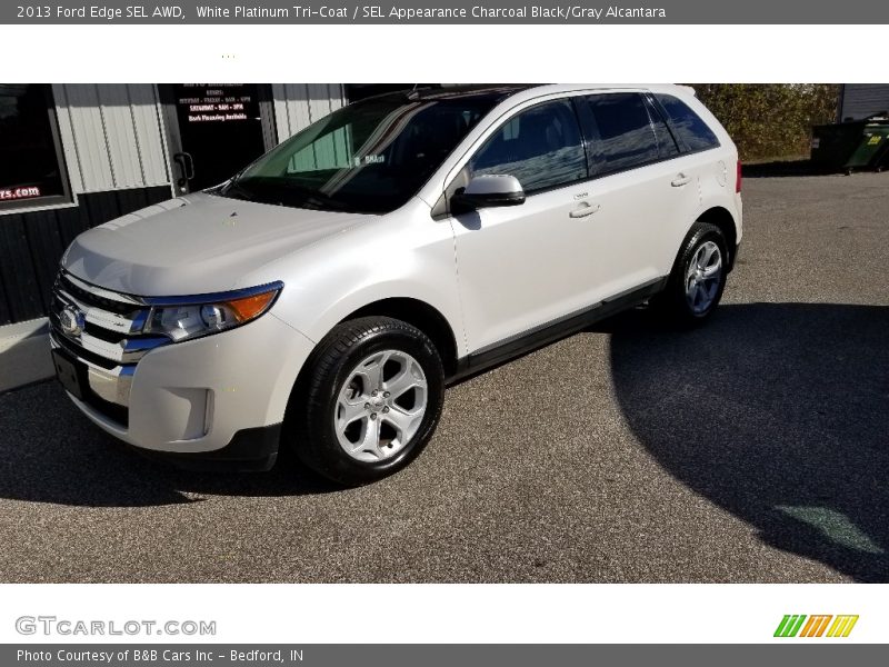 White Platinum Tri-Coat / SEL Appearance Charcoal Black/Gray Alcantara 2013 Ford Edge SEL AWD