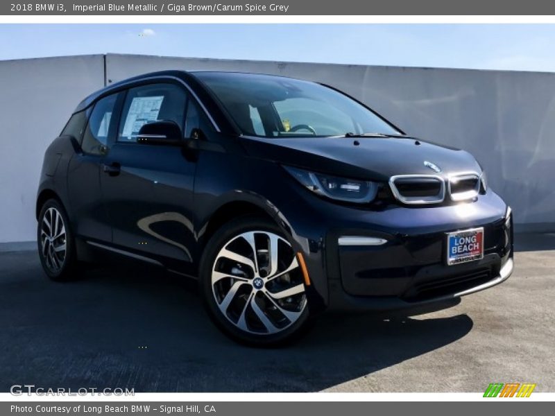 Imperial Blue Metallic / Giga Brown/Carum Spice Grey 2018 BMW i3