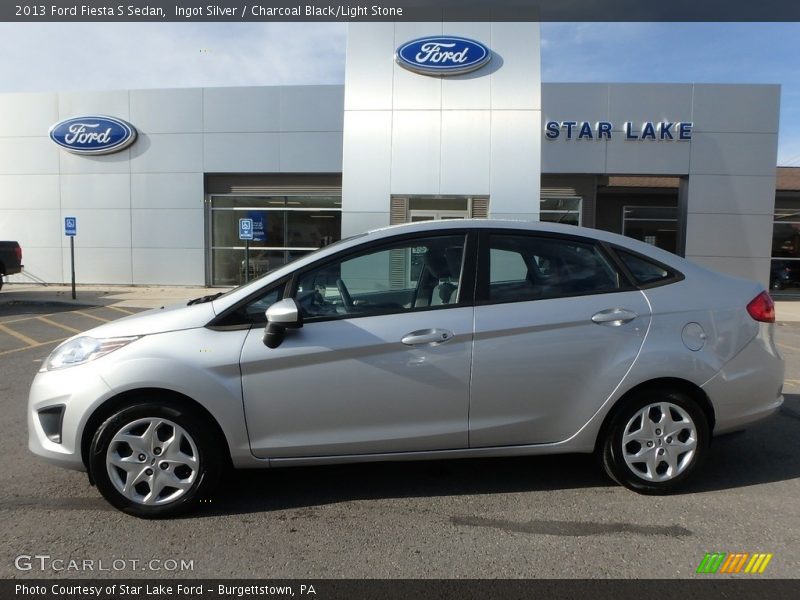 Ingot Silver / Charcoal Black/Light Stone 2013 Ford Fiesta S Sedan