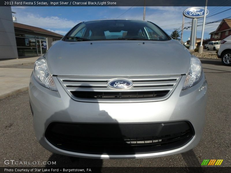 Ingot Silver / Charcoal Black/Light Stone 2013 Ford Fiesta S Sedan